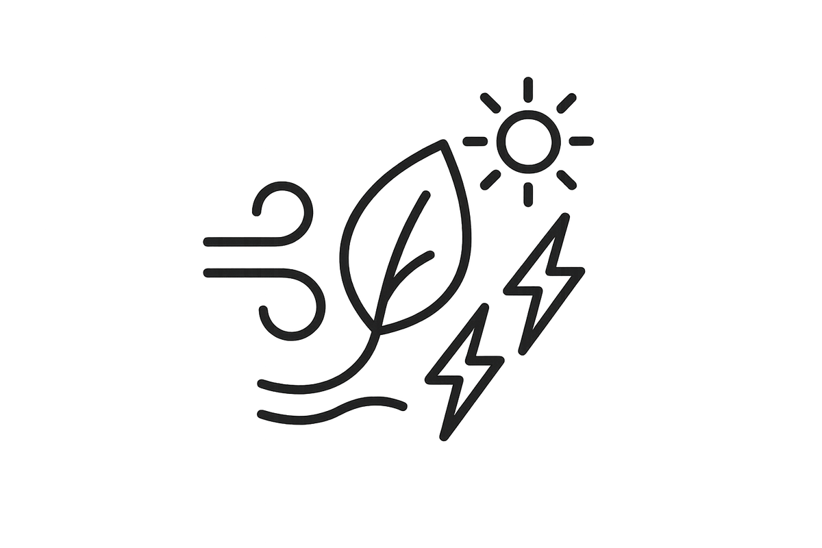 A LINE ICON OF A NATURAL ENERGY